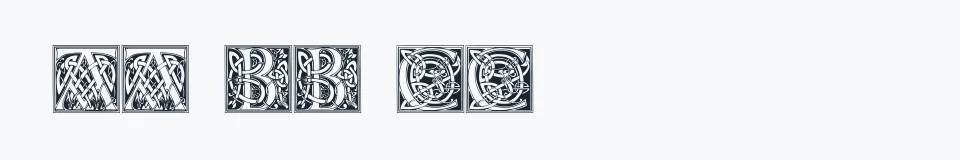 Rzeczywista próbka kroju CelticEels — Aa Bb Cc 0123456789