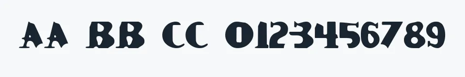 Rzeczywista próbka kroju Benny Bold — Aa Bb Cc 0123456789
