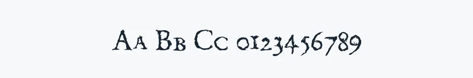 Rzeczywista próbka kroju Index 29 — Aa Bb Cc 0123456789
