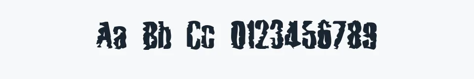 Rzeczywista próbka kroju Mardi Gross — Aa Bb Cc 0123456789