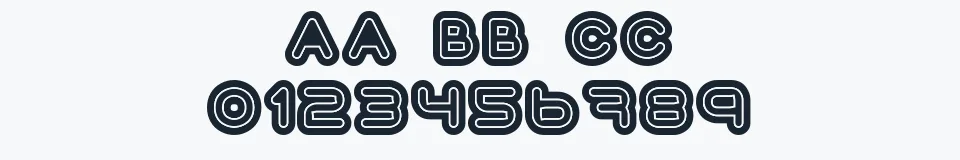 Rzeczywista próbka kroju Automania — Aa Bb Cc 0123456789