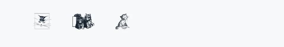 Rzeczywista próbka kroju CattArt — Aa Bb Cc 0123456789