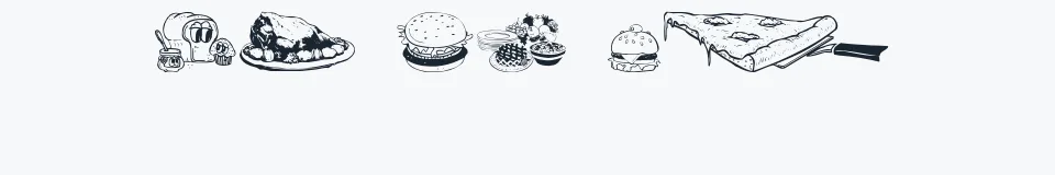 Rzeczywista próbka kroju Culinary Art — Aa Bb Cc 0123456789