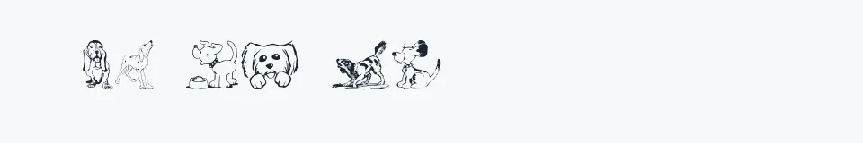 Rzeczywista próbka kroju DoggArt — Aa Bb Cc 0123456789