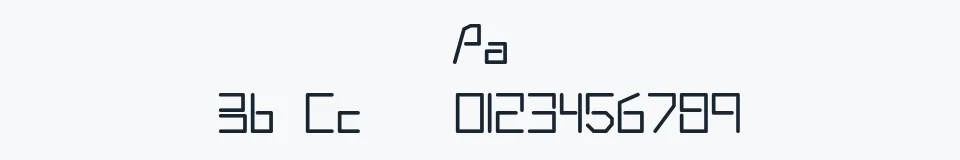 Rzeczywista próbka kroju Andromeda — Aa Bb Cc 0123456789