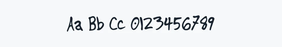 Rzeczywista próbka kroju Another — Aa Bb Cc 0123456789