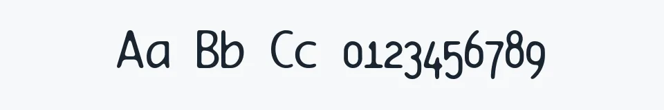 Rzeczywista próbka kroju Element — Aa Bb Cc 0123456789