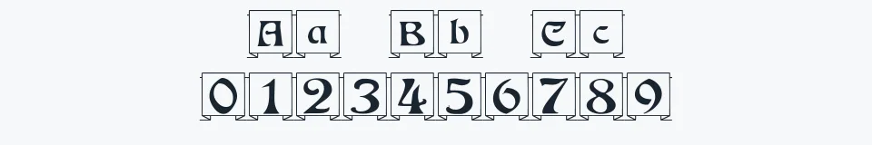 Rzeczywista próbka kroju Fanfold — Aa Bb Cc 0123456789