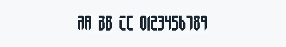 Rzeczywista próbka kroju Fedyral II — Aa Bb Cc 0123456789