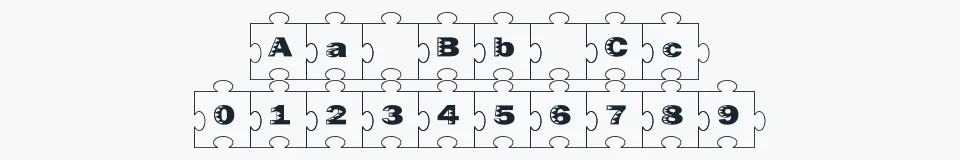 Rzeczywista próbka kroju Failed Font 2 — Aa Bb Cc 0123456789