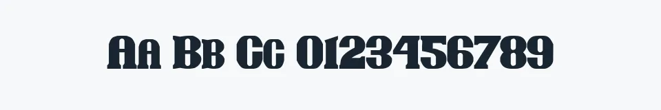 Rzeczywista próbka kroju Jambon — Aa Bb Cc 0123456789