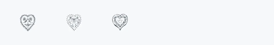 Rzeczywista próbka kroju KR All Heart — Aa Bb Cc 0123456789
