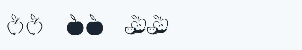 Rzeczywista próbka kroju KR Apple A Day — Aa Bb Cc 0123456789