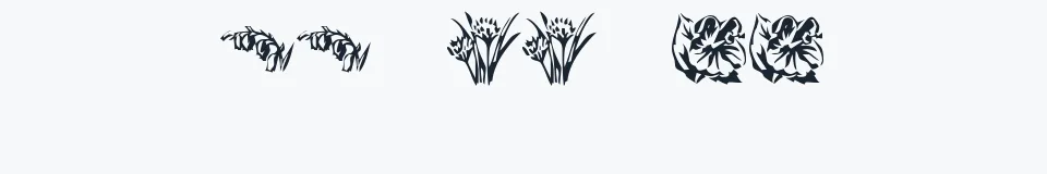 Rzeczywista próbka kroju KR Beautiful Flowers 2 — Aa Bb Cc 0123456789
