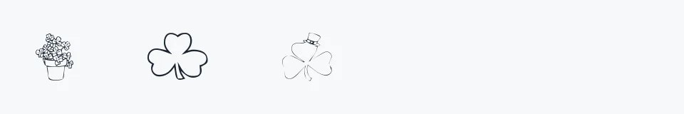 Rzeczywista próbka kroju KR Belated St Patricks — Aa Bb Cc 0123456789