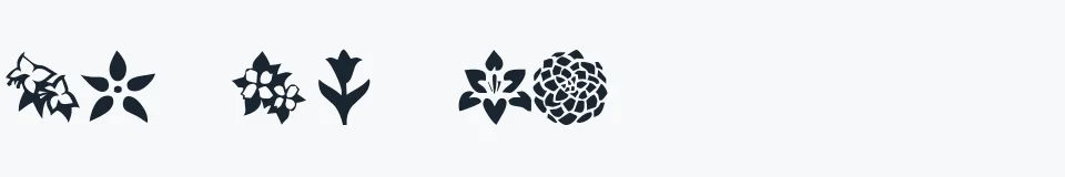Rzeczywista próbka kroju KR Blossoms 1 — Aa Bb Cc 0123456789