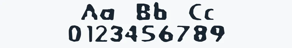 Rzeczywista próbka kroju Blurrd — Aa Bb Cc 0123456789