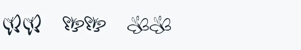Rzeczywista próbka kroju KR Butterflies — Aa Bb Cc 0123456789