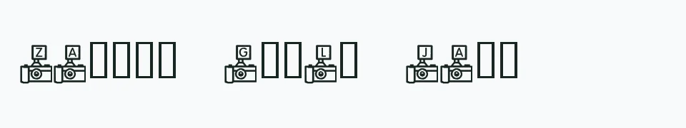 Rzeczywisty podgląd fontu KR Camera Fun – Zażółć gęślą jaźń