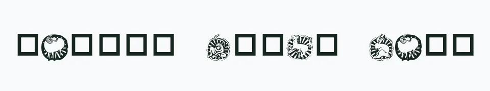 Rzeczywisty podgląd fontu KR Chinese Zodiac – Zażółć gęślą jaźń