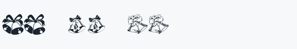 Rzeczywista próbka kroju KR Christmas Bells — Aa Bb Cc 0123456789