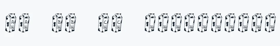 Rzeczywista próbka kroju KR Cow Juice — Aa Bb Cc 0123456789