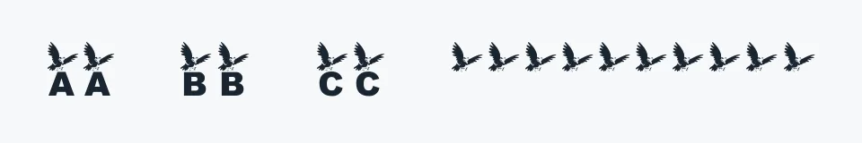Rzeczywista próbka kroju KR Crow — Aa Bb Cc 0123456789