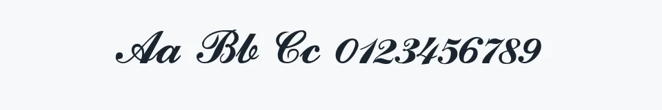 Rzeczywista próbka kroju CounselorScript — Aa Bb Cc 0123456789