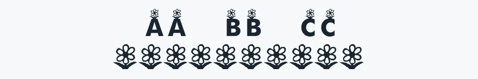Rzeczywista próbka kroju KR First Bloom — Aa Bb Cc 0123456789