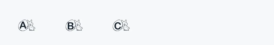 Rzeczywista próbka kroju KR Mr. Bunny — Aa Bb Cc 0123456789