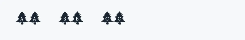 Rzeczywista próbka kroju KR Oh Christmas Tree — Aa Bb Cc 0123456789
