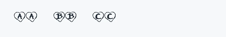 Rzeczywista próbka kroju KR Paper Hearts — Aa Bb Cc 0123456789