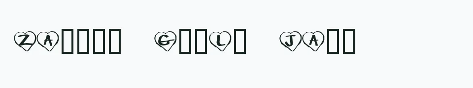 Rzeczywisty podgląd fontu KR Paper Hearts – Zażółć gęślą jaźń