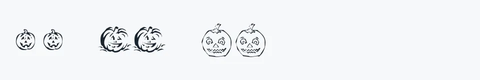 Rzeczywista próbka kroju KR Pick A Pumpkin — Aa Bb Cc 0123456789