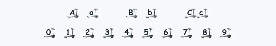 Rzeczywista próbka kroju KR Skooter — Aa Bb Cc 0123456789