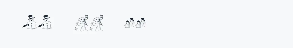 Rzeczywista próbka kroju KR Snow People — Aa Bb Cc 0123456789