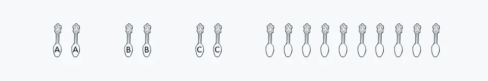 Rzeczywista próbka kroju KR Silver Spoons — Aa Bb Cc 0123456789