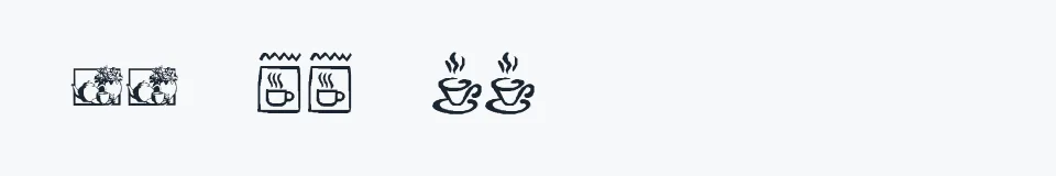 Rzeczywista próbka kroju KR Teatime Dings — Aa Bb Cc 0123456789