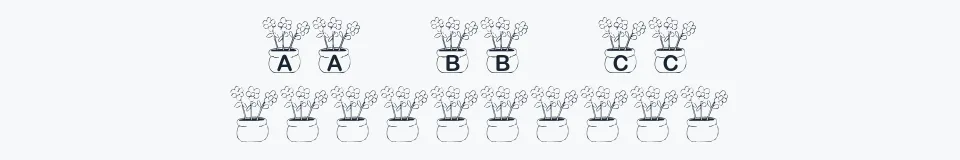 Rzeczywista próbka kroju KR Three Flowers — Aa Bb Cc 0123456789