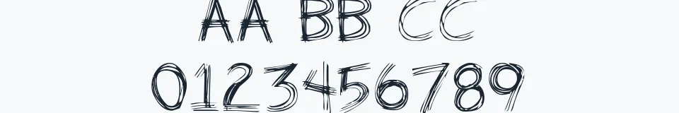 Rzeczywista próbka kroju Weirdo — Aa Bb Cc 0123456789