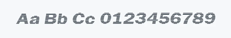 Rzeczywista próbka kroju Linear Beam — Aa Bb Cc 0123456789