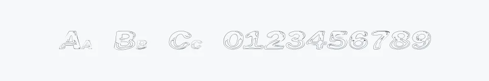 Rzeczywista próbka kroju Line Etch — Aa Bb Cc 0123456789