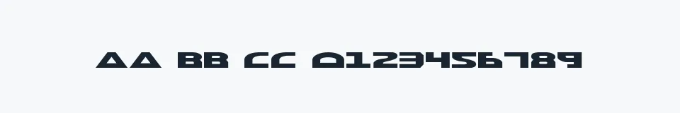 Rzeczywista próbka kroju Morse NK — Aa Bb Cc 0123456789