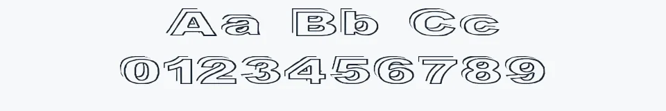 Rzeczywista próbka kroju Ryckindor — Aa Bb Cc 0123456789