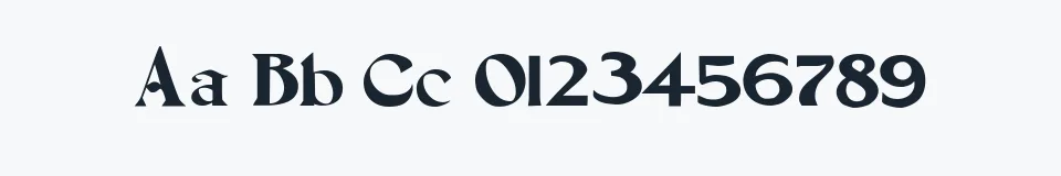 Rzeczywista próbka kroju Setebos — Aa Bb Cc 0123456789