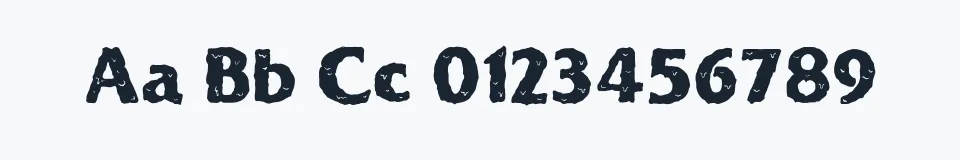 Rzeczywista próbka kroju Solid Ooky — Aa Bb Cc 0123456789