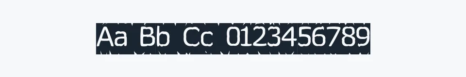 Rzeczywista próbka kroju Tearoff — Aa Bb Cc 0123456789