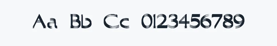 Rzeczywista próbka kroju Trilayered — Aa Bb Cc 0123456789