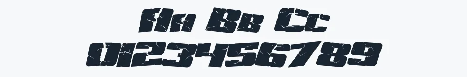 Rzeczywista próbka kroju Aftershock Debris — Aa Bb Cc 0123456789