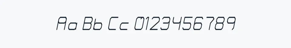 Rzeczywista próbka kroju Fontmaker's ChoiceItalic — Aa Bb Cc 0123456789